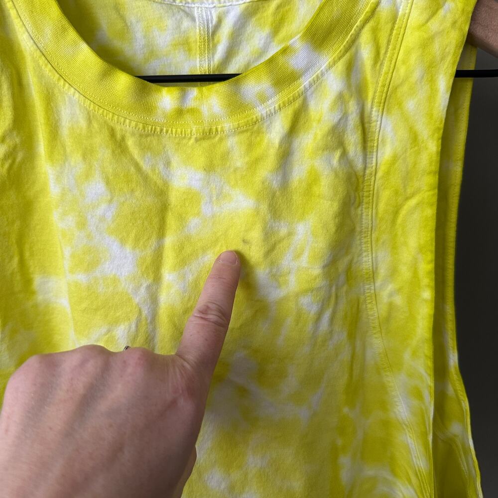 Lululemon All Yours Cropped Cotton Tank Top *Tie Dye Yellow Size 6 - Picture 5 of 5